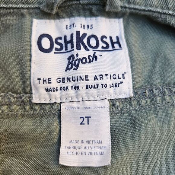 OshKosh B'Gosh Army Green Hooded Utility Jacket Size 2T - Picture 10 of 12